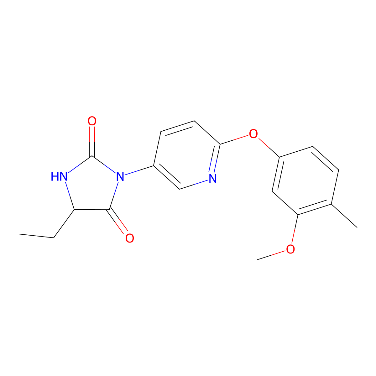 (5R)-5-Ethyl-3-[6-(3-methoxy-4-methylphenoxy)-3-pyridinyl]-2,4-imidazolidinedione molecular structure, CAS 1311136-84-1