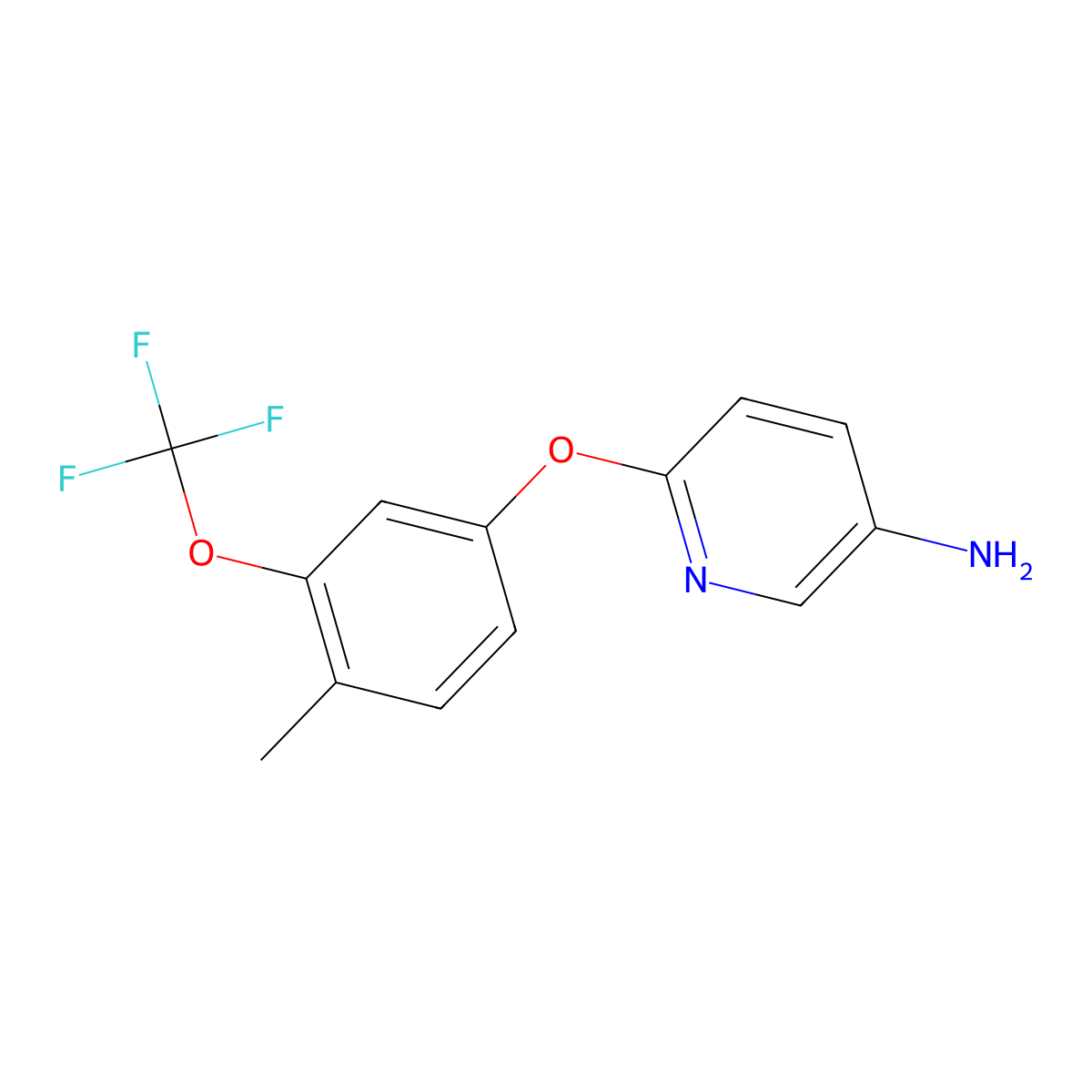 6-(4-Methyl-3-(trifluoromethoxy)phenoxy)pyridin-3-amine molecular structure, CAS 1311138-98-3