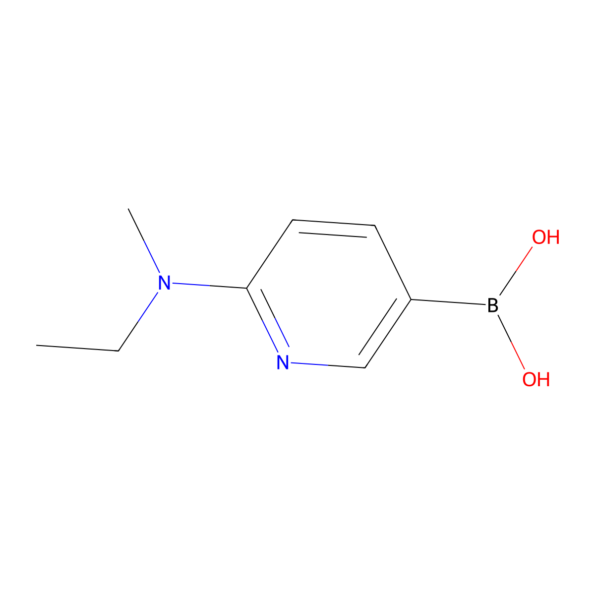 6-(Ethyl(methyl)amino)pyridine-3-boronic acid molecular structure, CAS 1311147-68-8