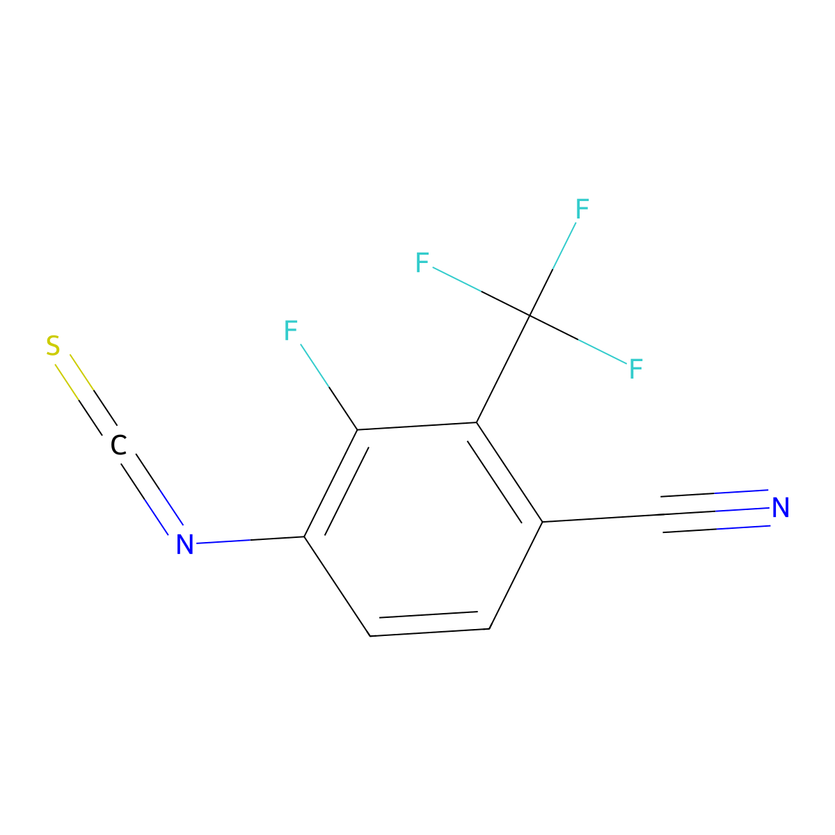 3-Fluoro-4-isothiocyanato-2-(trifluoromethyl)benzonitrile molecular structure, CAS 1311158-94-7