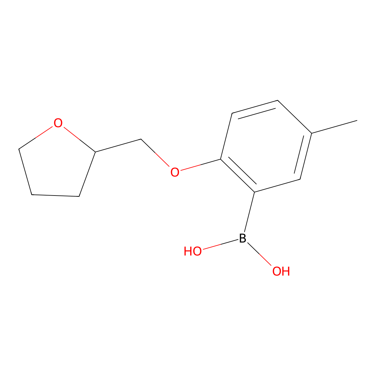 [5-Methyl-2-(oxolan-2-ylmethoxy)phenyl]boranediol molecular structure, CAS 1311159-17-7