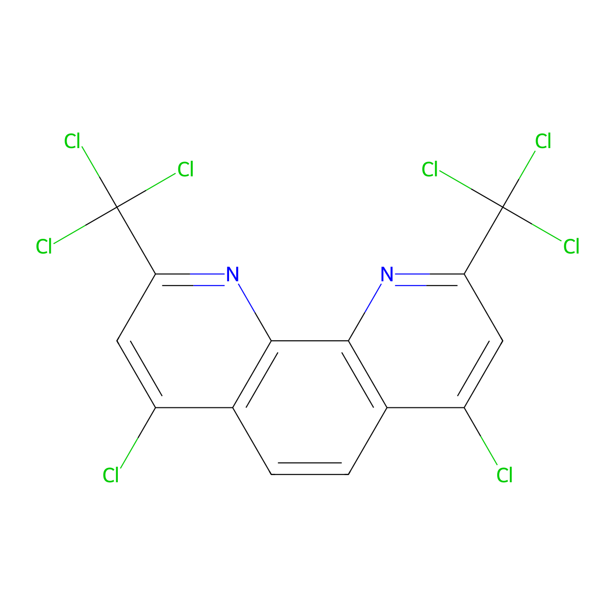 4,7-Dichloro-2,9-bis(trichloromethyl)-1,10-phenanthroline molecular structure, CAS 1311162-36-3