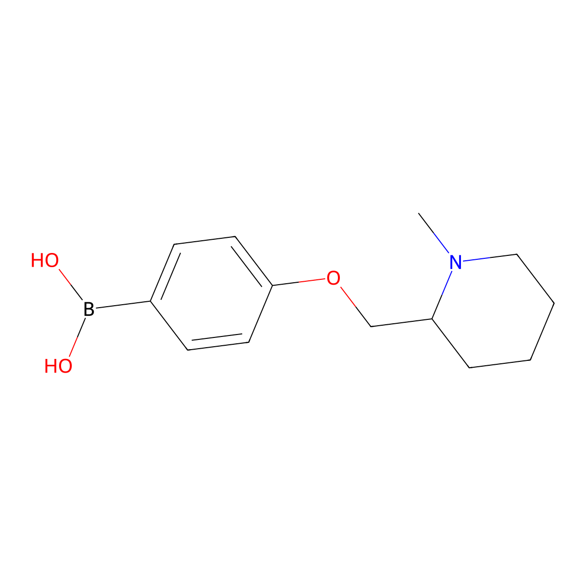 {4-[(1-Methylpiperidin-2-yl)methoxy]phenyl}boronic acid molecular structure, CAS 1311165-47-5