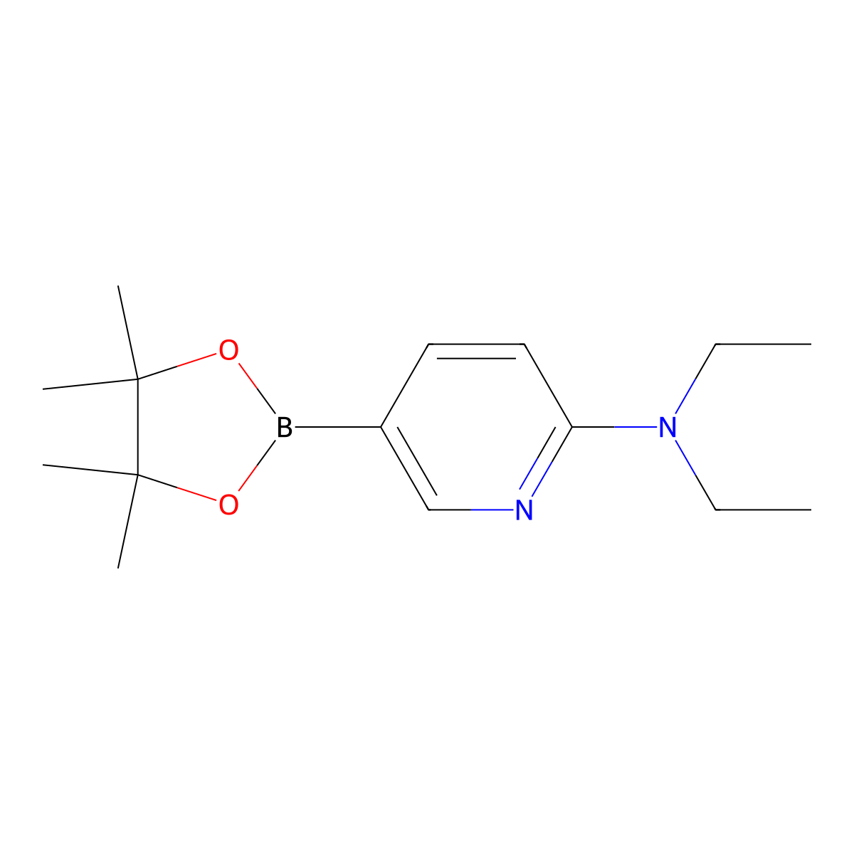 N,N-diethyl-5-(4,4,5,5-tetramethyl-1,3,2-dioxaborolan-2-yl)pyridin-2-amine molecular structure, CAS 1311165-58-8