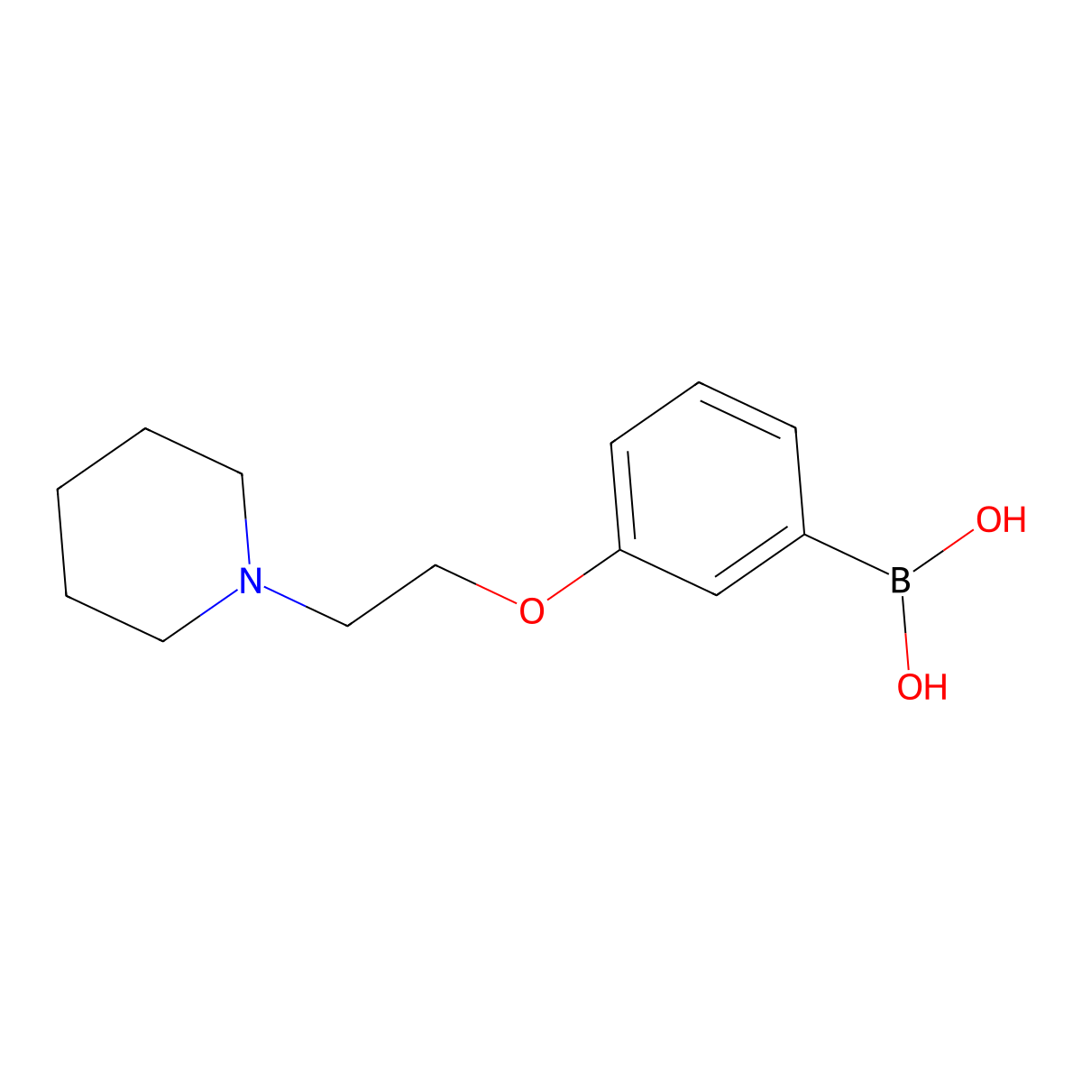 {3-[2-(Piperidin-1-yl)ethoxy]phenyl}boronic acid molecular structure, CAS 1311166-07-0