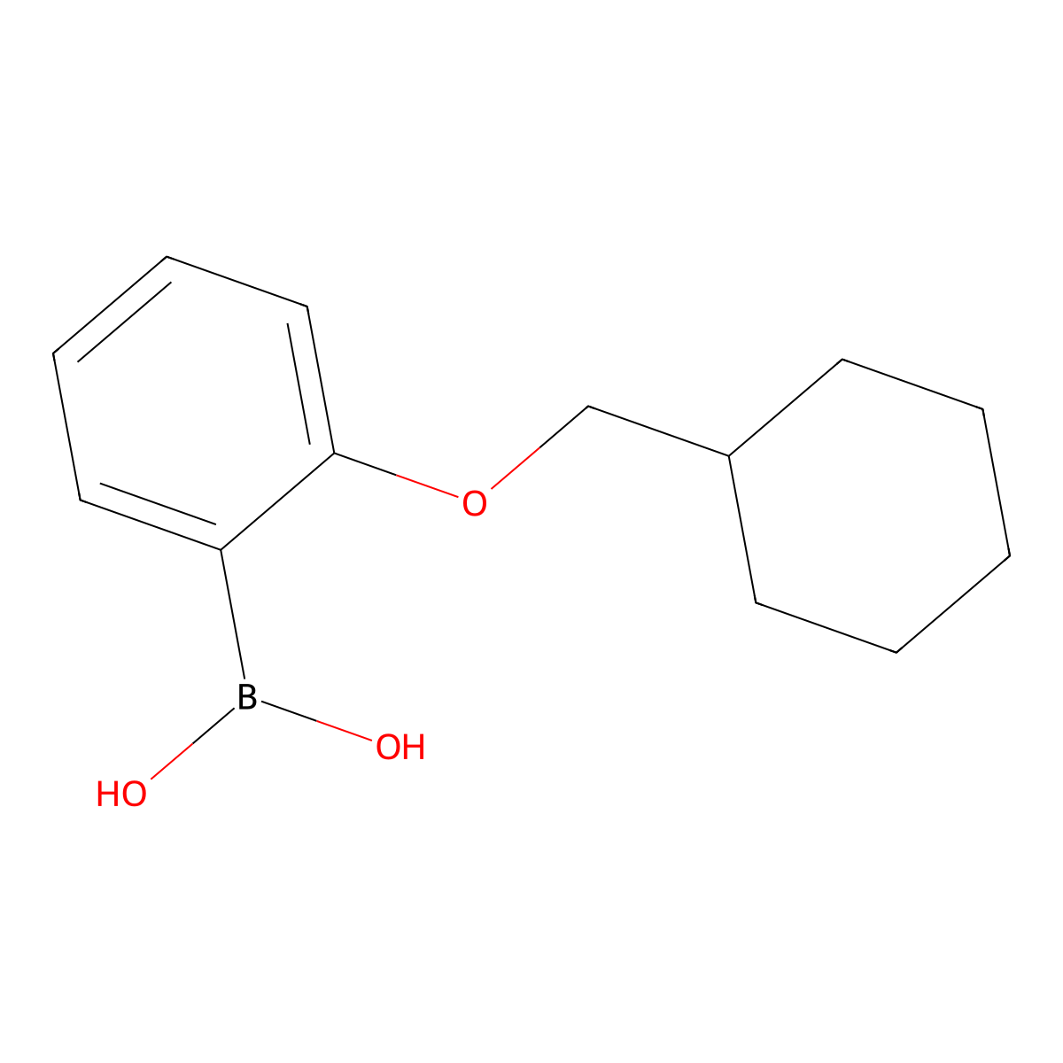 B-[2-(Cyclohexylmethoxy)phenyl]boronic acid molecular structure, CAS 1311166-28-5