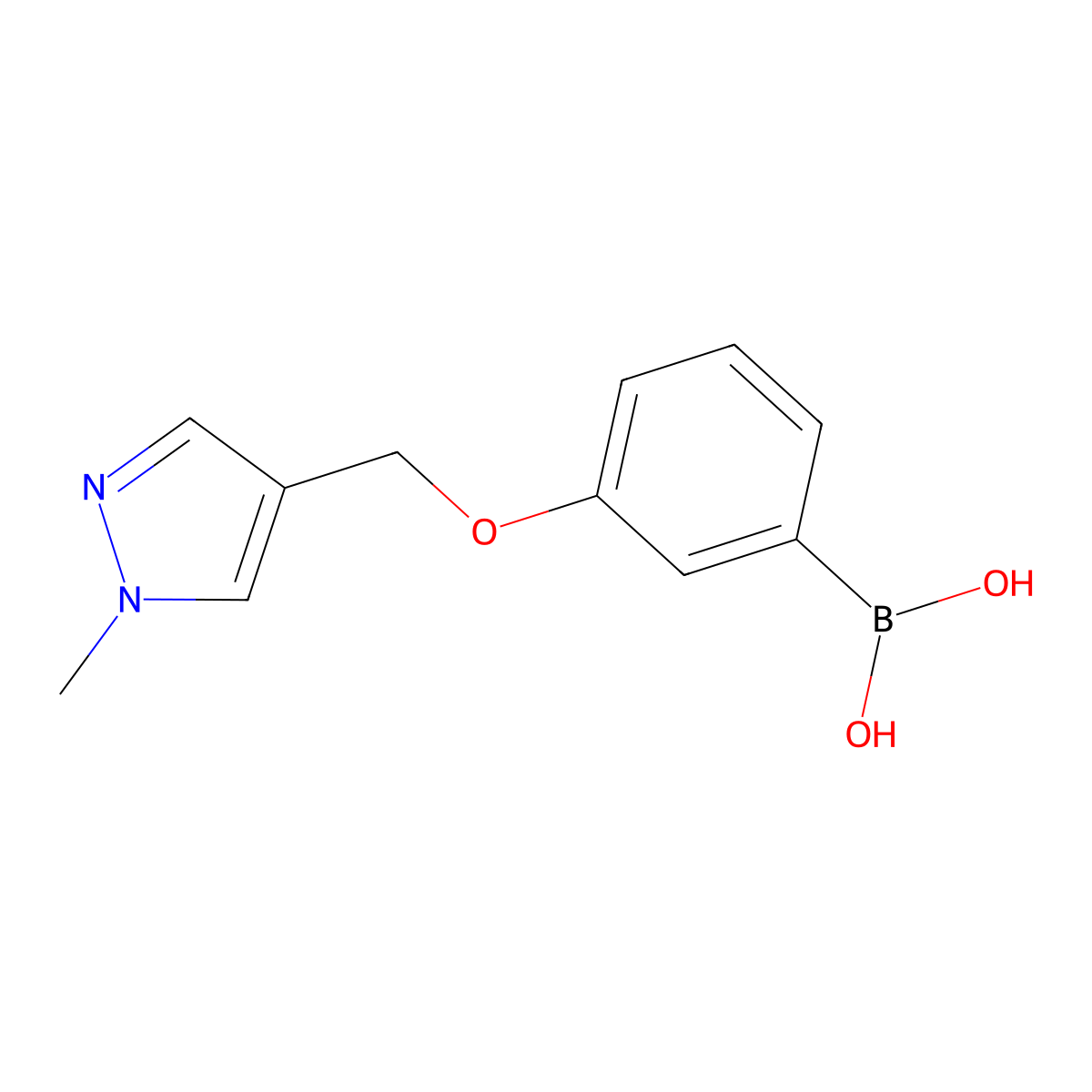{3-[(1-methyl-1H-pyrazol-4-yl)methoxy]phenyl}boronic acid molecular structure, CAS 1311166-29-6