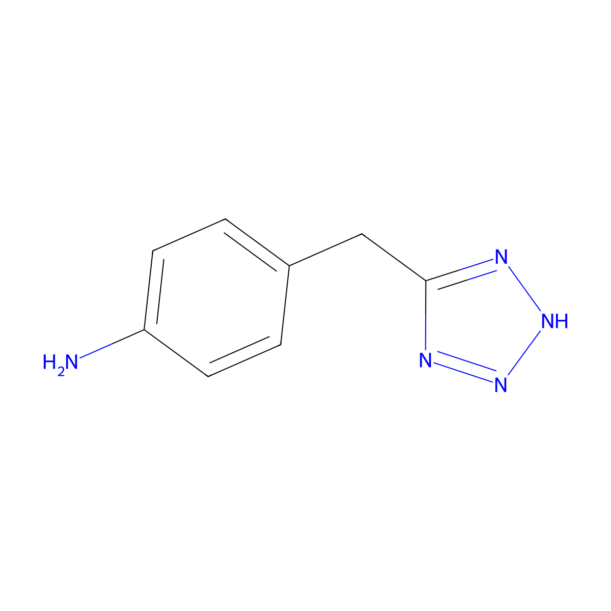 4-(1H-1,2,3,4-tetrazol-5-ylmethyl)aniline molecular structure, CAS 131117-50-5