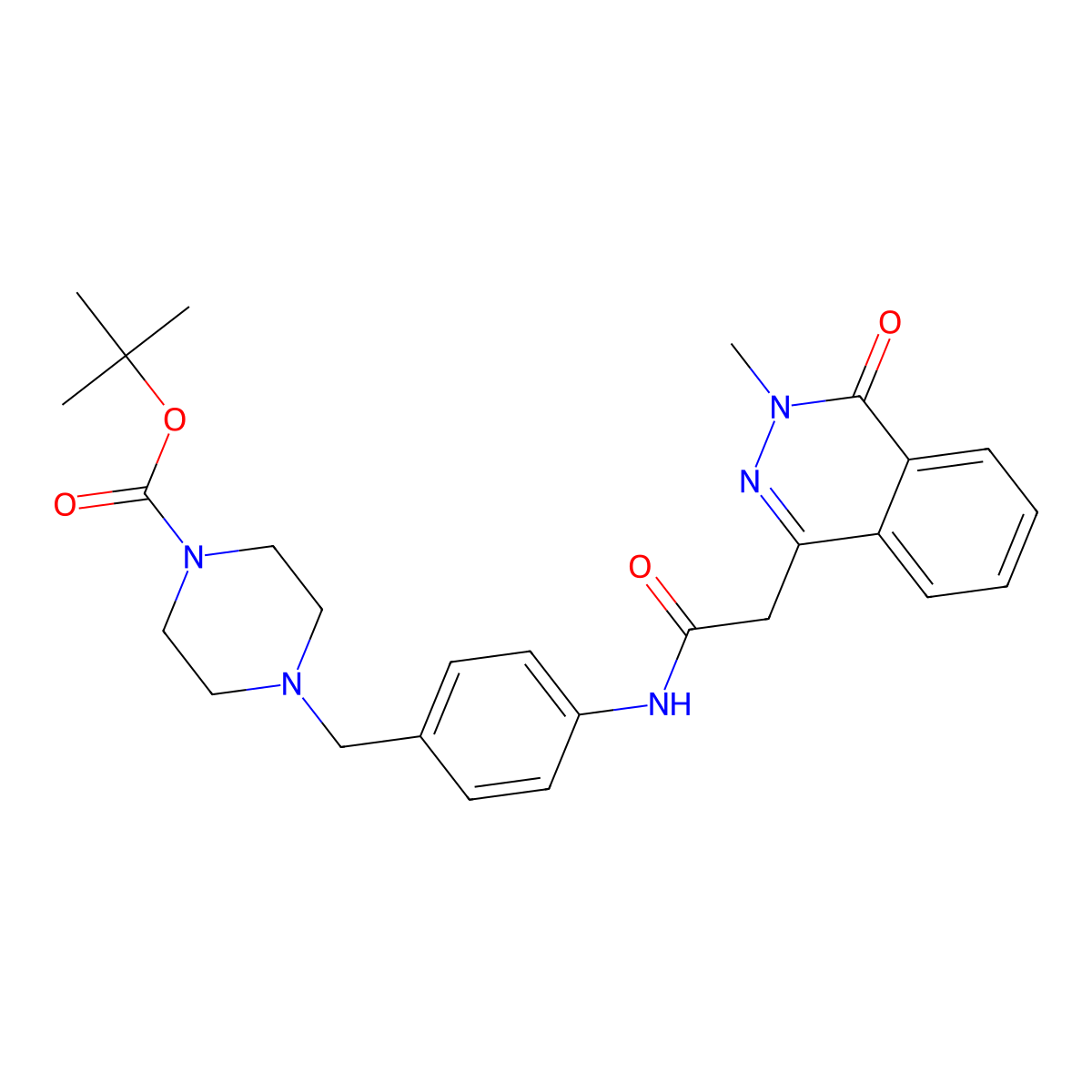 tert-Butyl 4-(4-(2-(3-methyl-4-oxo-3,4-dihydrophthalazin-1-yl)acetamido)benzyl)piperazine-1-carboxylate molecular structure, CAS 1311174-68-1