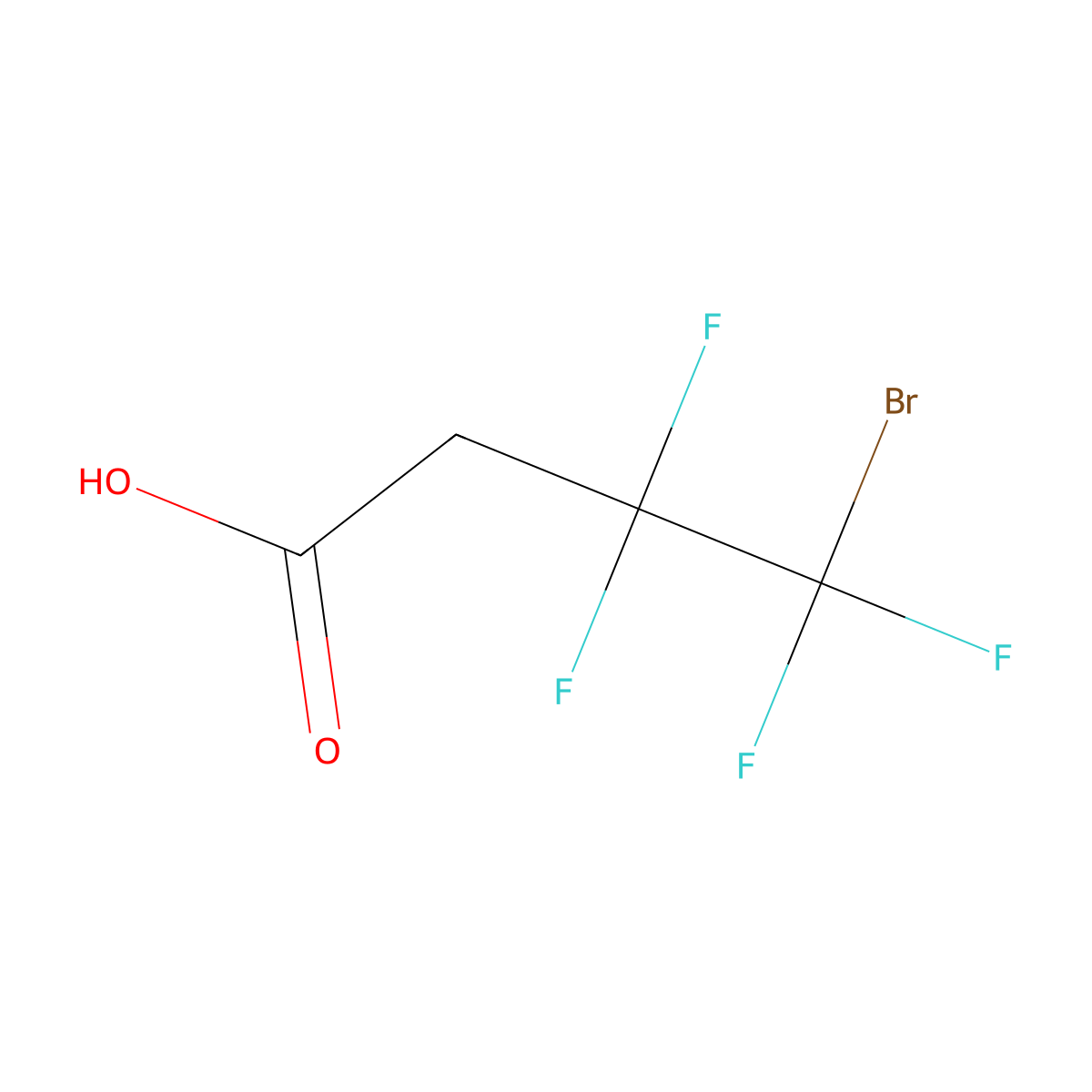 4-Bromo-4,4,3,3-tetrafluorobutanoic acid molecular structure, CAS 131118-43-9