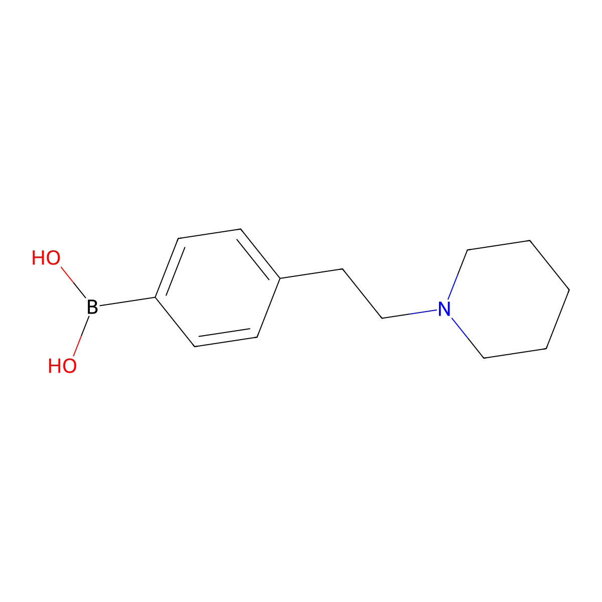 {4-[2-(Piperidin-1-yl)ethyl]phenyl}boronic acid molecular structure, CAS 1311182-51-0