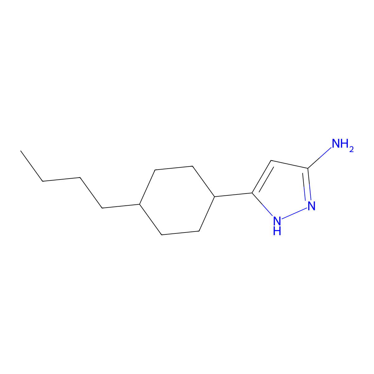 3-(4-Butylcyclohexyl)-1H-pyrazol-5-amine molecular structure, CAS 1311184-12-9