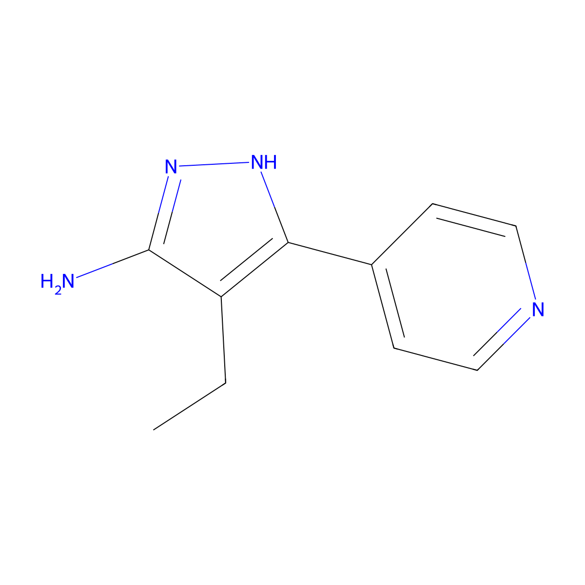 4-ethyl-3-(pyridin-4-yl)-1H-pyrazol-5-amine molecular structure, CAS 1311184-64-1