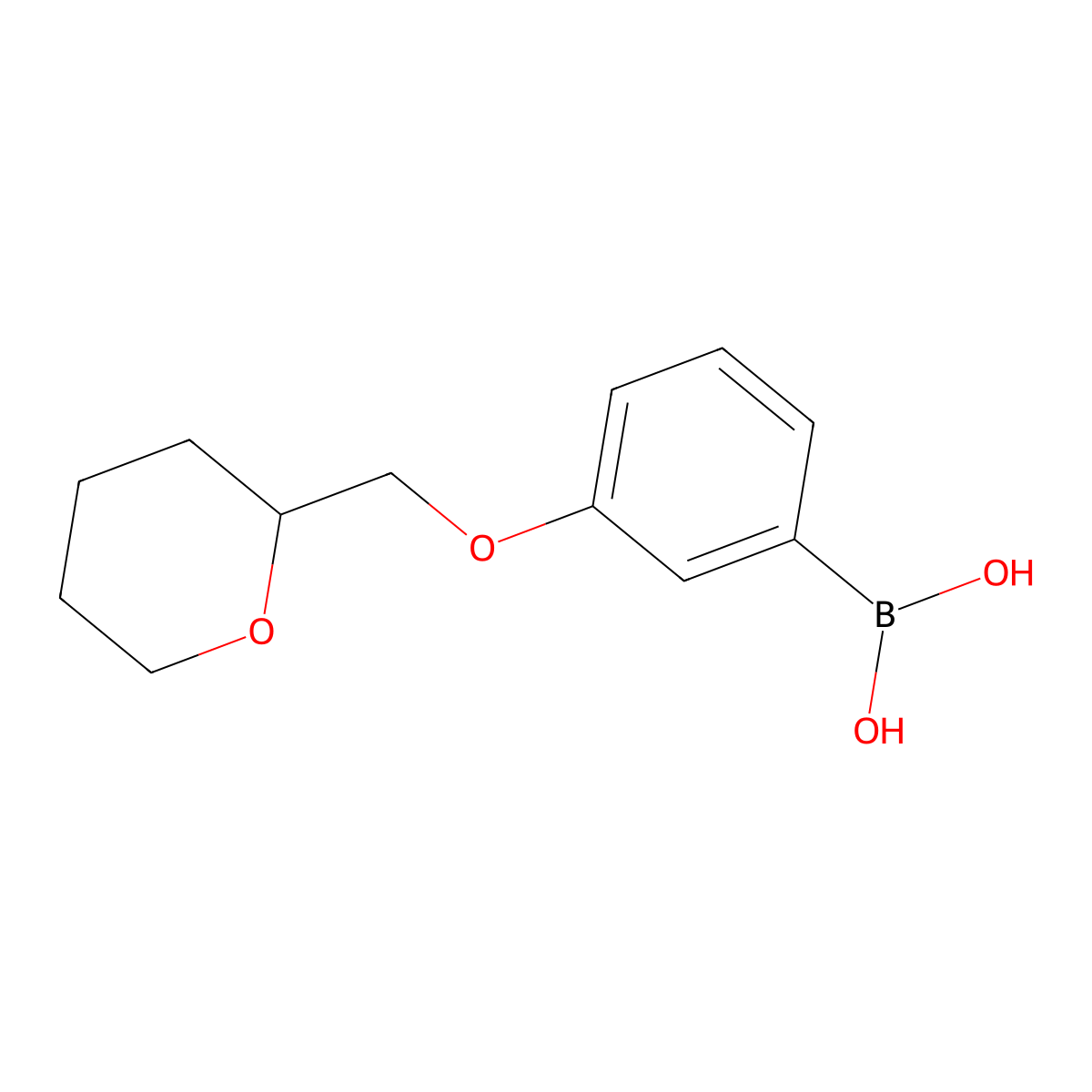 (3-((Tetrahydro-2H-pyran-2-yl)methoxy)phenyl)boronic acid molecular structure, CAS 1311185-12-2