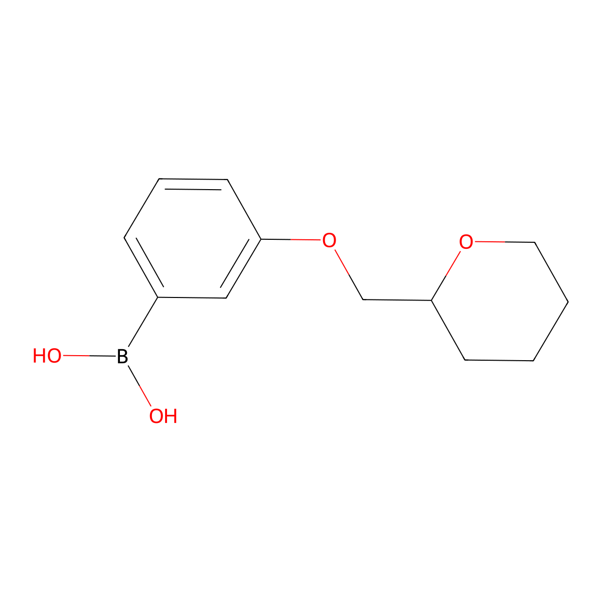 (3-((Tetrahydro-2H-pyran-2-yl)methoxy)phenyl)boronic acid molecular structure, CAS 1311185-12-2