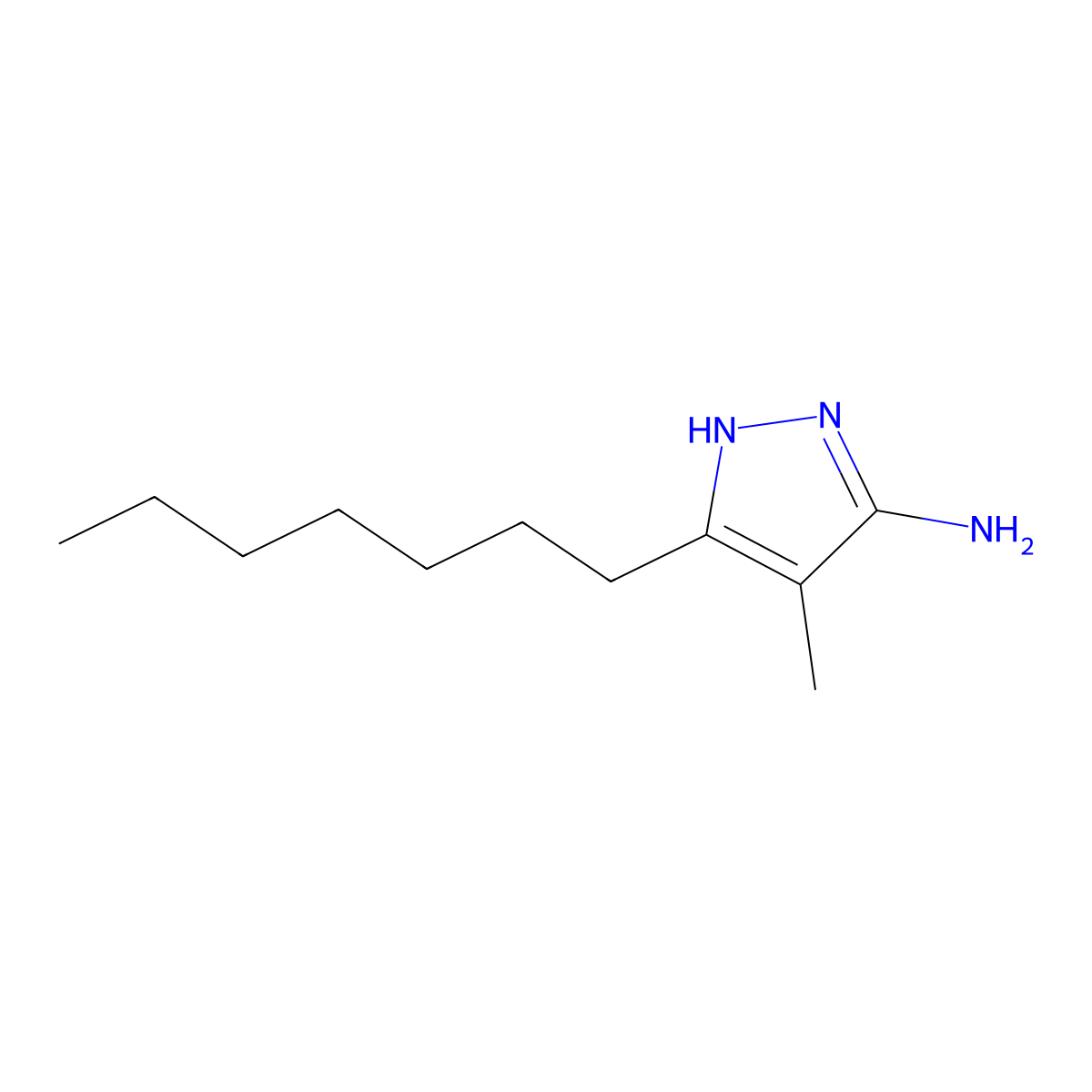 3-Heptyl-4-methyl-1h-pyrazol-5-amine molecular structure, CAS 1311185-40-6