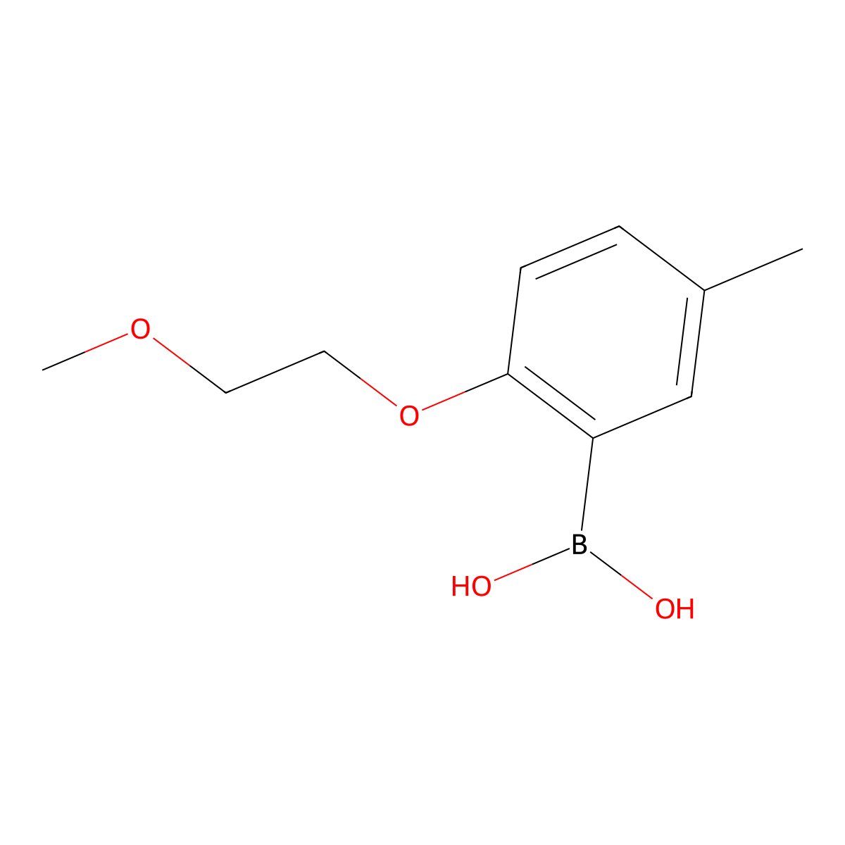 [2-(2-Methoxyethoxy)-5-methylphenyl]boranediol molecular structure, CAS 1311185-50-8