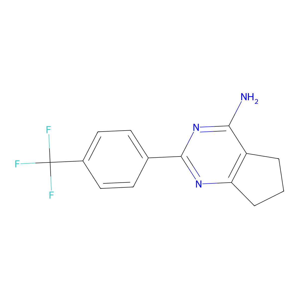 2-(4-(Trifluoromethyl)phenyl)-6,7-dihydro-5H-cyclopenta[d]pyrimidin-4-amine molecular structure, CAS 1311186-65-8