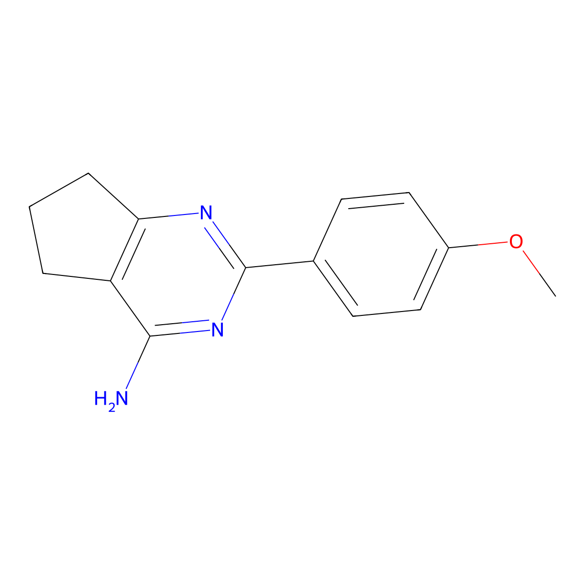 2-(4-methoxyphenyl)-6,7-dihydro-5H-cyclopenta[d]pyrimidin-4-amine molecular structure, CAS 1311186-67-0