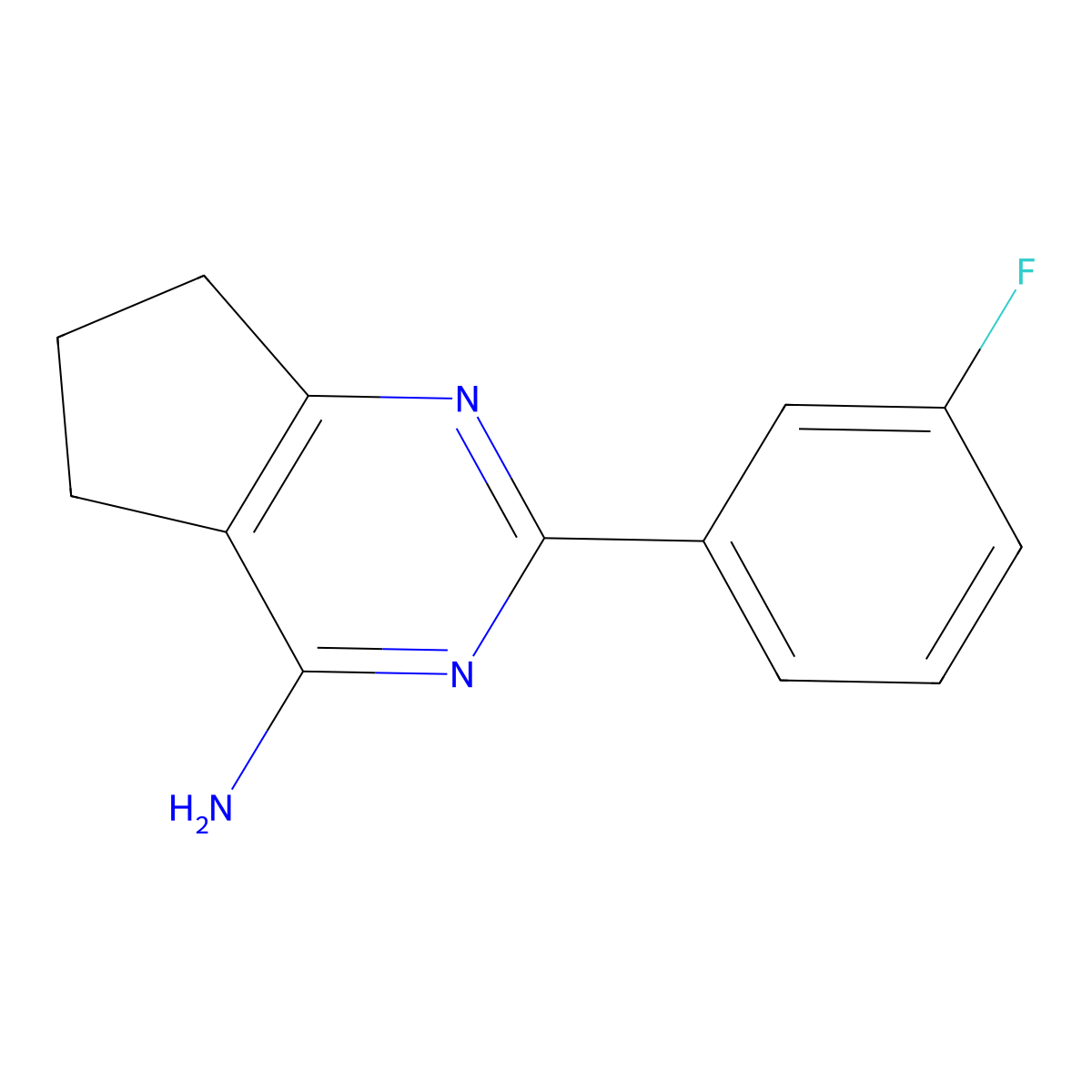 2-(3-fluorophenyl)-6,7-dihydro-5H-cyclopenta[d]pyrimidin-4-amine molecular structure, CAS 1311186-74-9