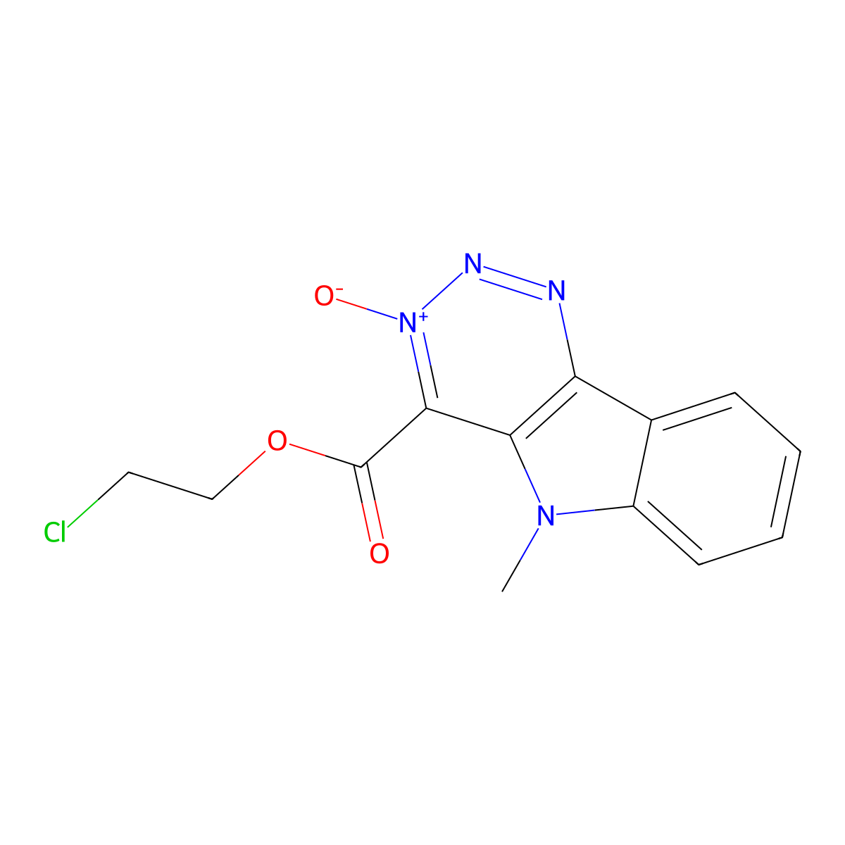 2-Chloroethyl 1,2,3-triazino(5,4-b)indole-4-carboxylaten(3)-oxide molecular structure, CAS 131119-02-3