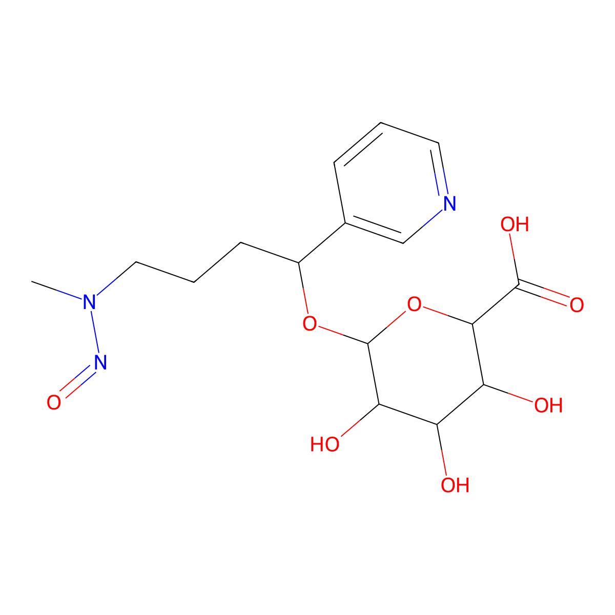4-(Methylnitrosamino)-1-(3-Pyridyl)-1-Butanol Glucuronide molecular structure, CAS 131119-04-5