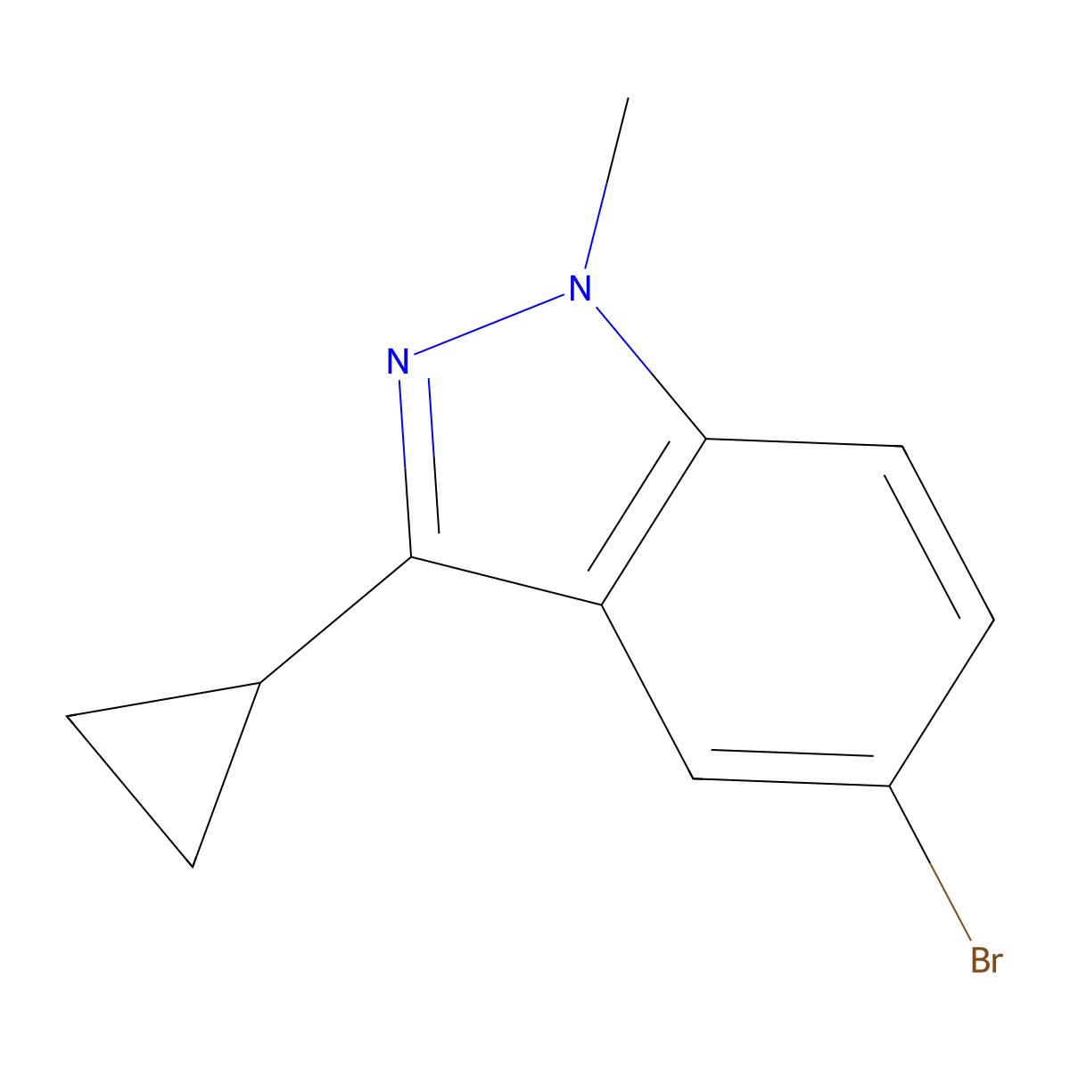 5-Bromo-3-cyclopropyl-1-methyl-1H-indazole molecular structure, CAS 1311197-79-1