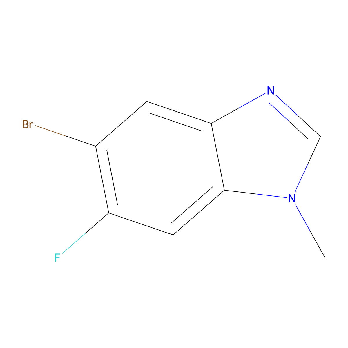 5-Bromo-6-fluoro-1-methyl-1H-benzo[d]imidazole molecular structure, CAS 1311197-80-4