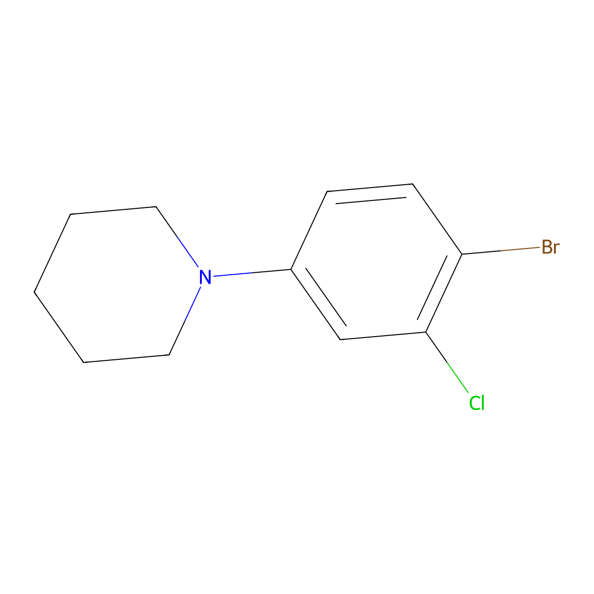 1-(4-Bromo-3-chlorophenyl)piperidine molecular structure, CAS 1311197-81-5