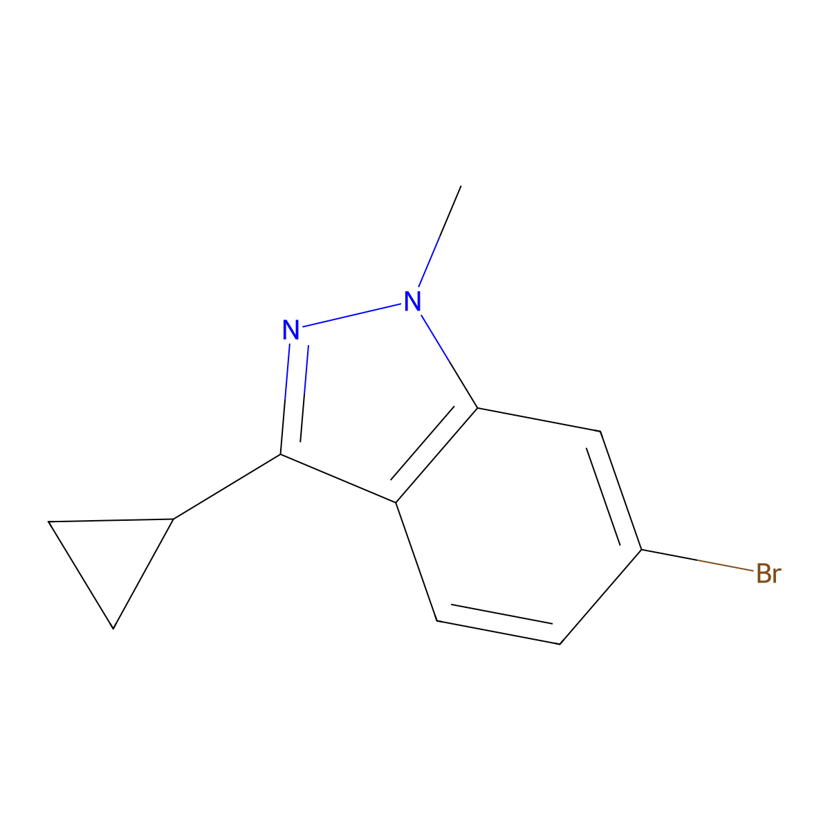 6-Bromo-3-cyclopropyl-1-methyl-1H-indazole molecular structure, CAS 1311197-86-0