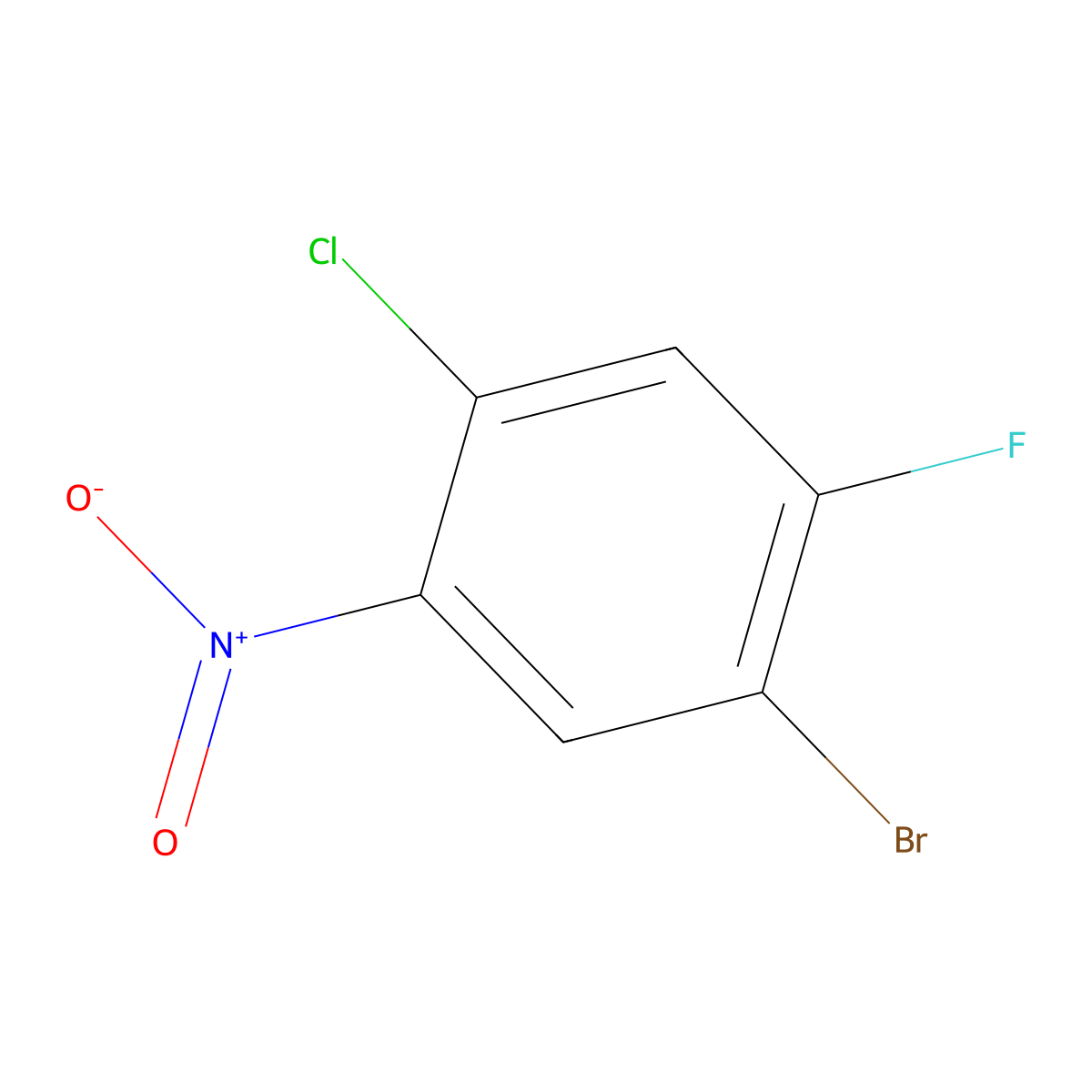 1-Bromo-4-chloro-2-fluoro-5-nitrobenzene molecular structure, CAS 1311197-88-2