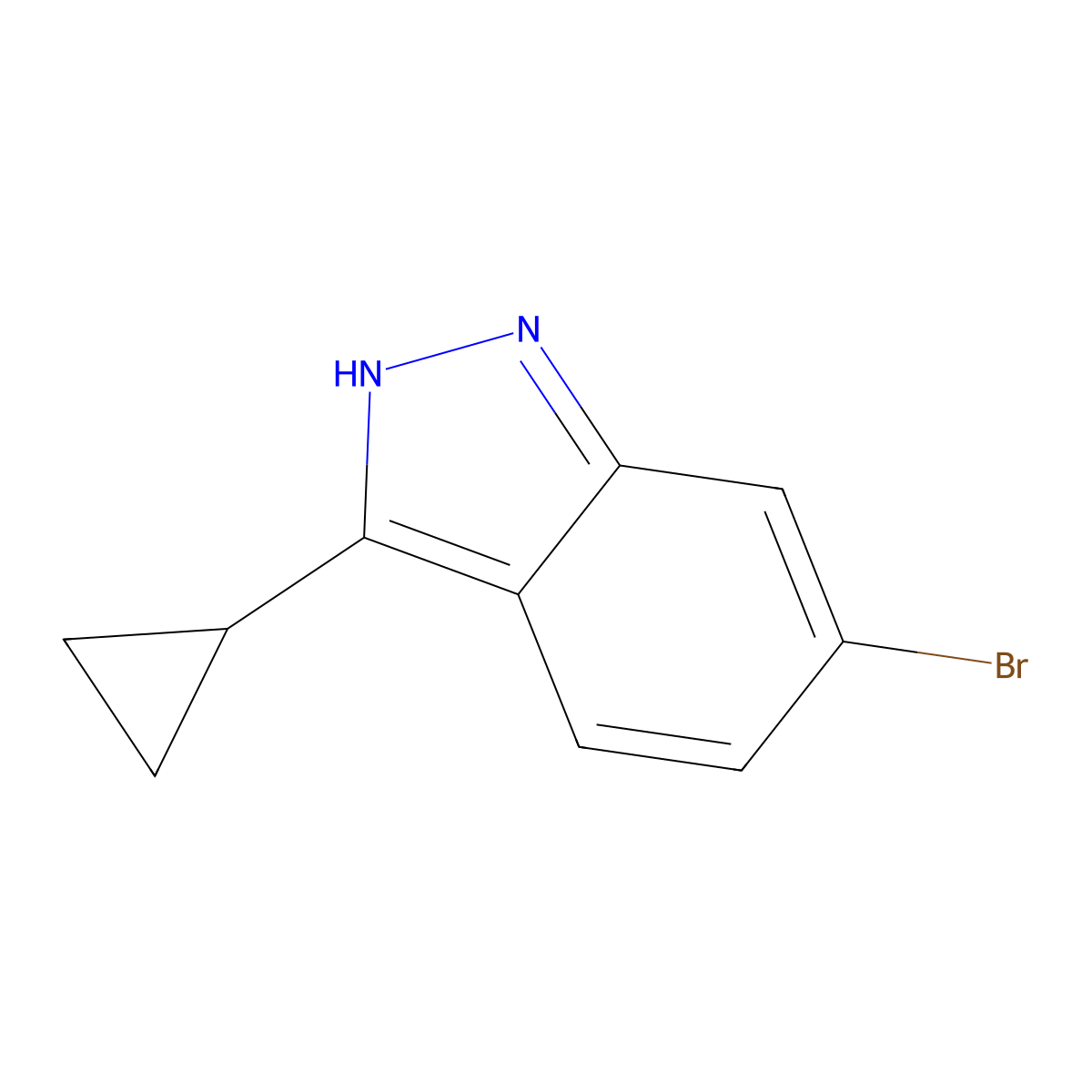 6-Bromo-3-cyclopropyl-1H-indazole molecular structure, CAS 1311197-90-6
