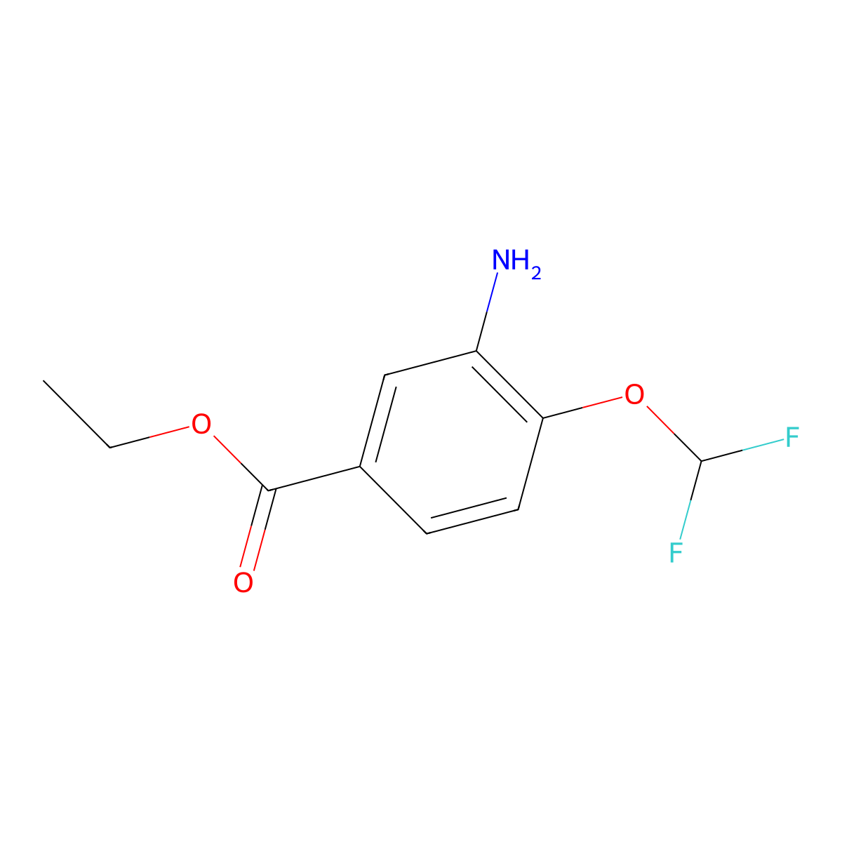 Ethyl 3-amino-4-(difluoromethoxy)benzoate molecular structure, CAS 1311198-38-5