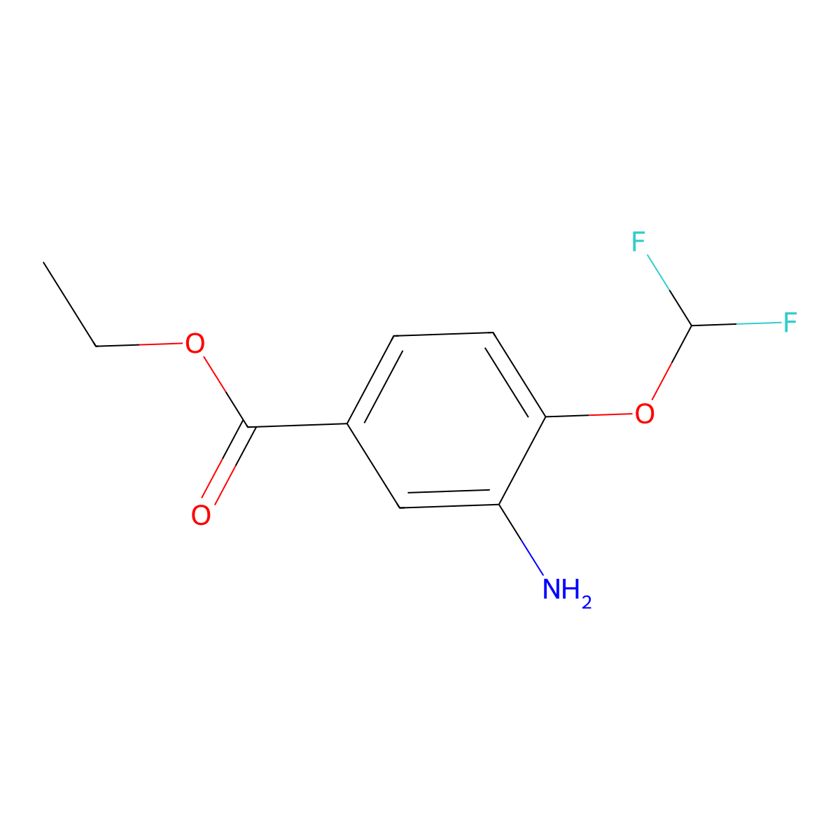 Ethyl 3-amino-4-(difluoromethoxy)benzoate molecular structure, CAS 1311198-38-5