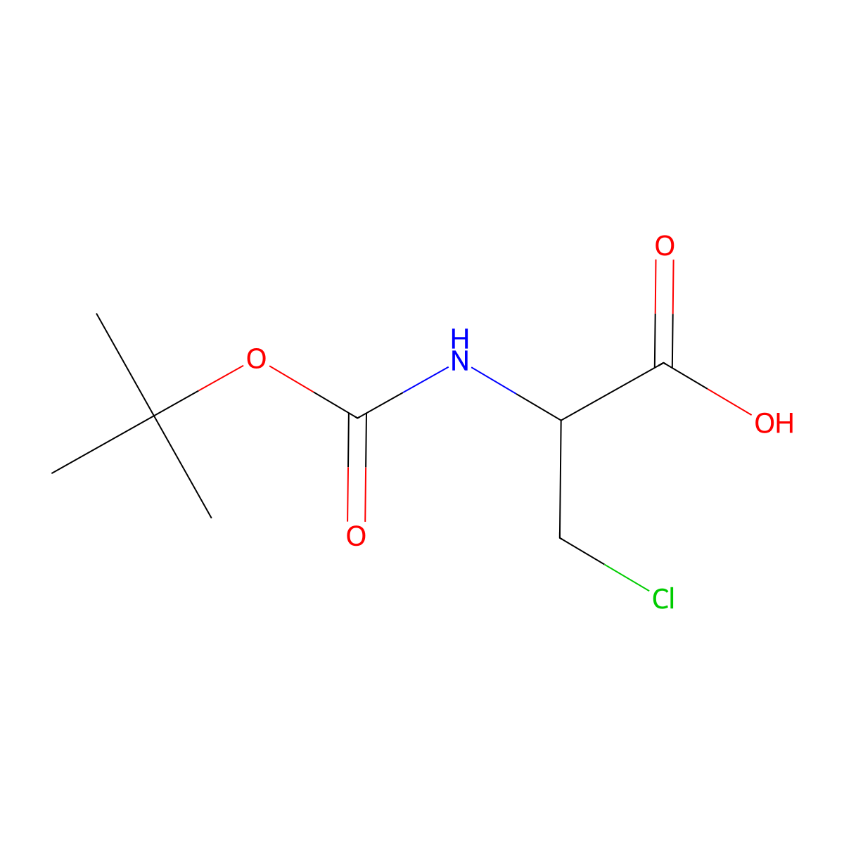 2-{[(Tert-butoxy)carbonyl]amino}-3-chloropropanoic acid molecular structure, CAS 1311198-80-7