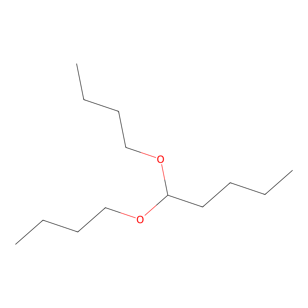 Valeraldehyde dibutyl acetal molecular structure, CAS 13112-65-7