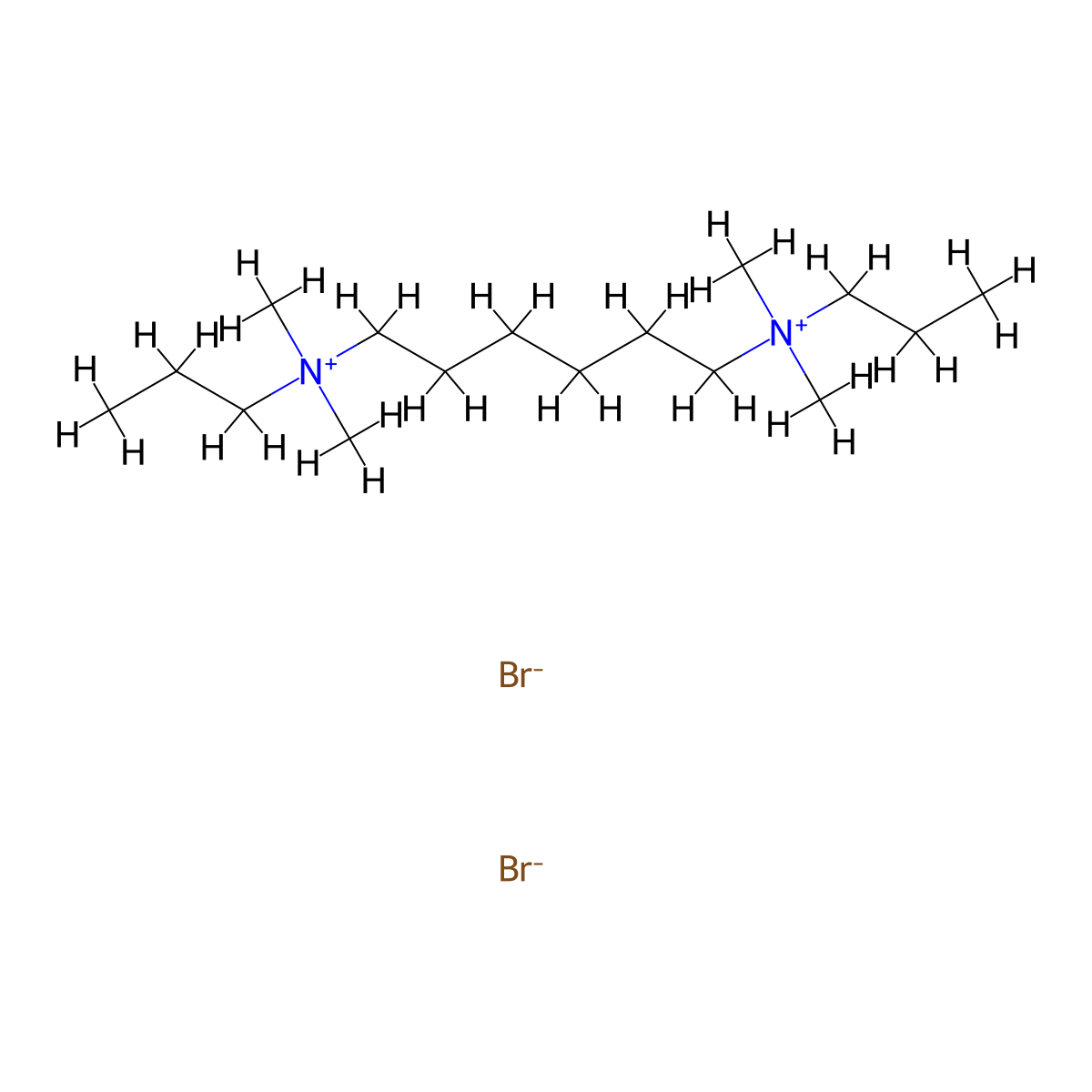 N~1~,N~1~,N~6~,N~6~-Tetramethyl-N~1~,N~6~-dipropylhexane-1,6-bis(aminium) dibromide molecular structure, CAS 13112-74-8