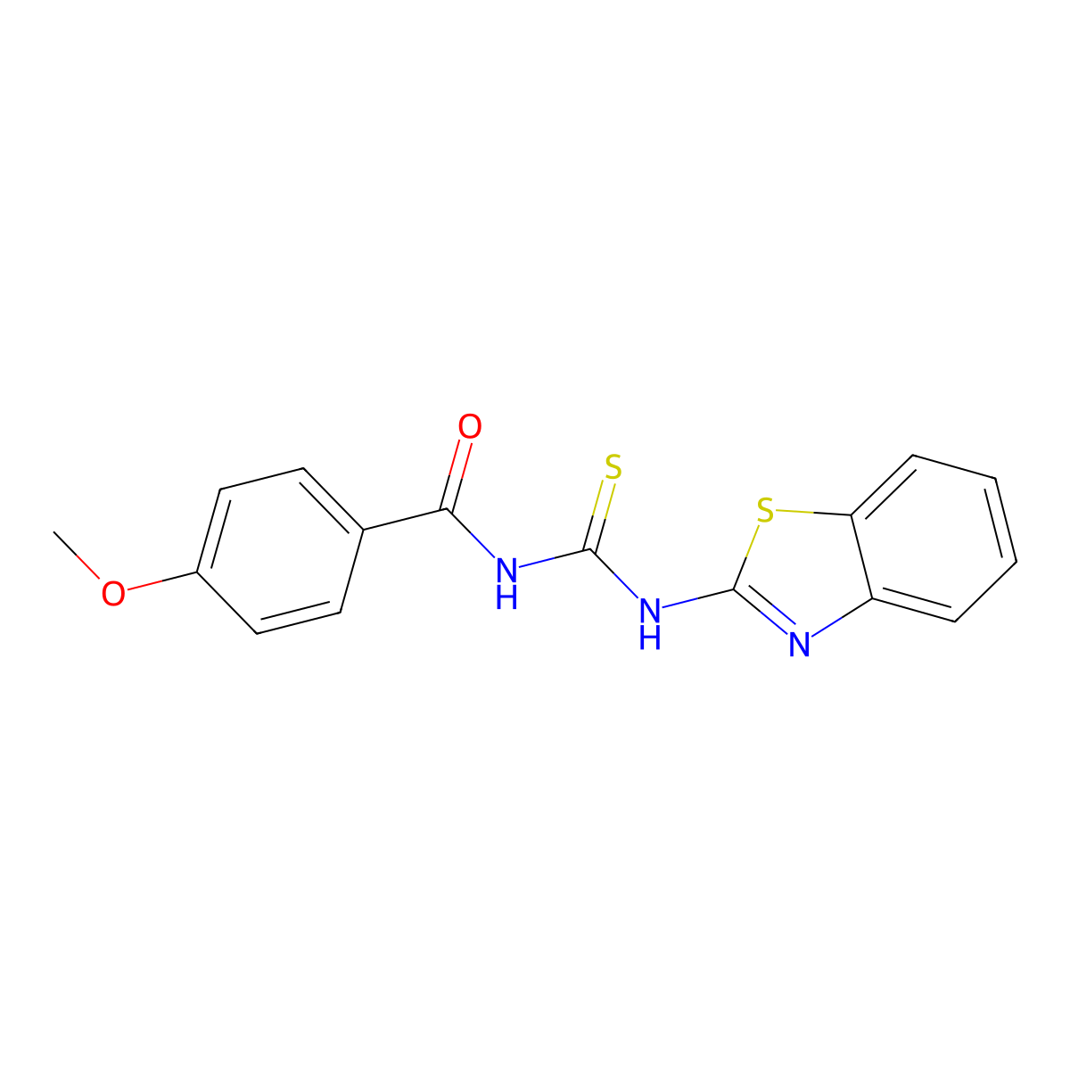 N-(1,3-benzothiazol-2-ylcarbamothioyl)-4-methoxybenzamide molecular structure, CAS 131120-13-3