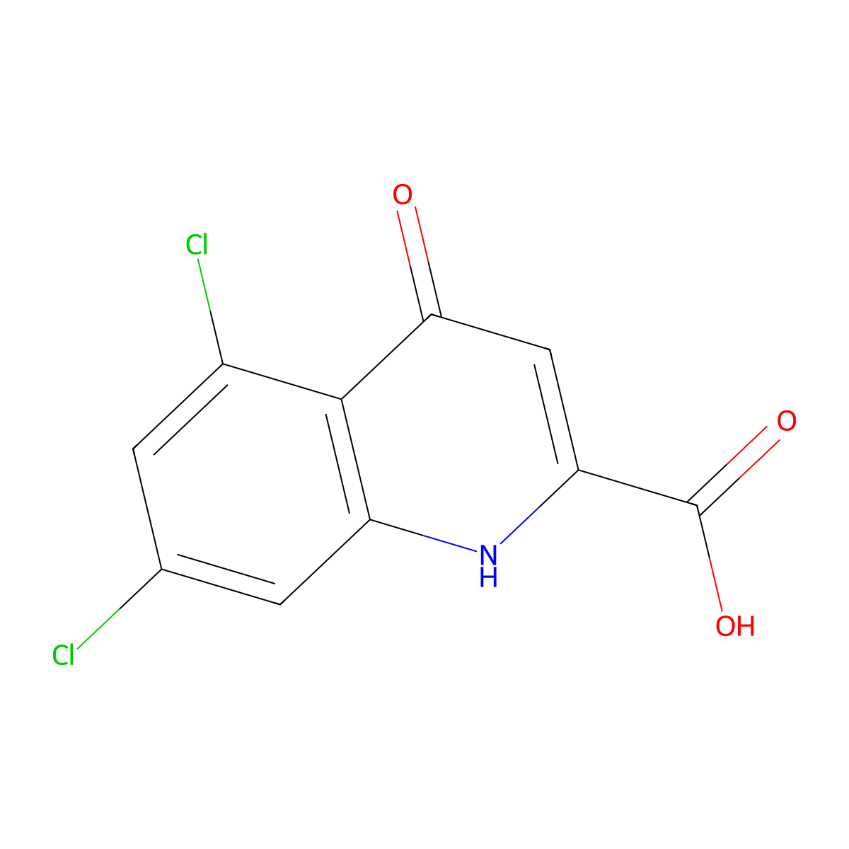 5,7-Dichlorokynurenic Acid molecular structure, CAS 131123-76-7