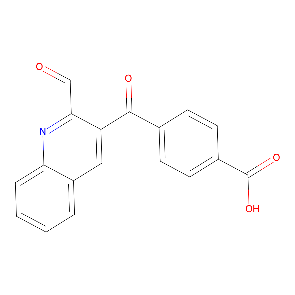 3-(4-Carboxybenzoyl)quinoline-2-carboxaldehyde molecular structure, CAS 131124-59-9