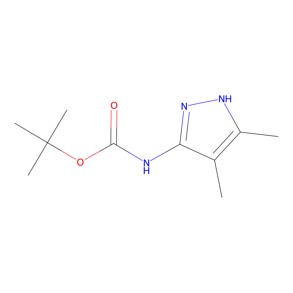 3-(Boc-amino)-4,5-dimethyl-1H-pyrazole molecular structure, CAS 1311254-41-7