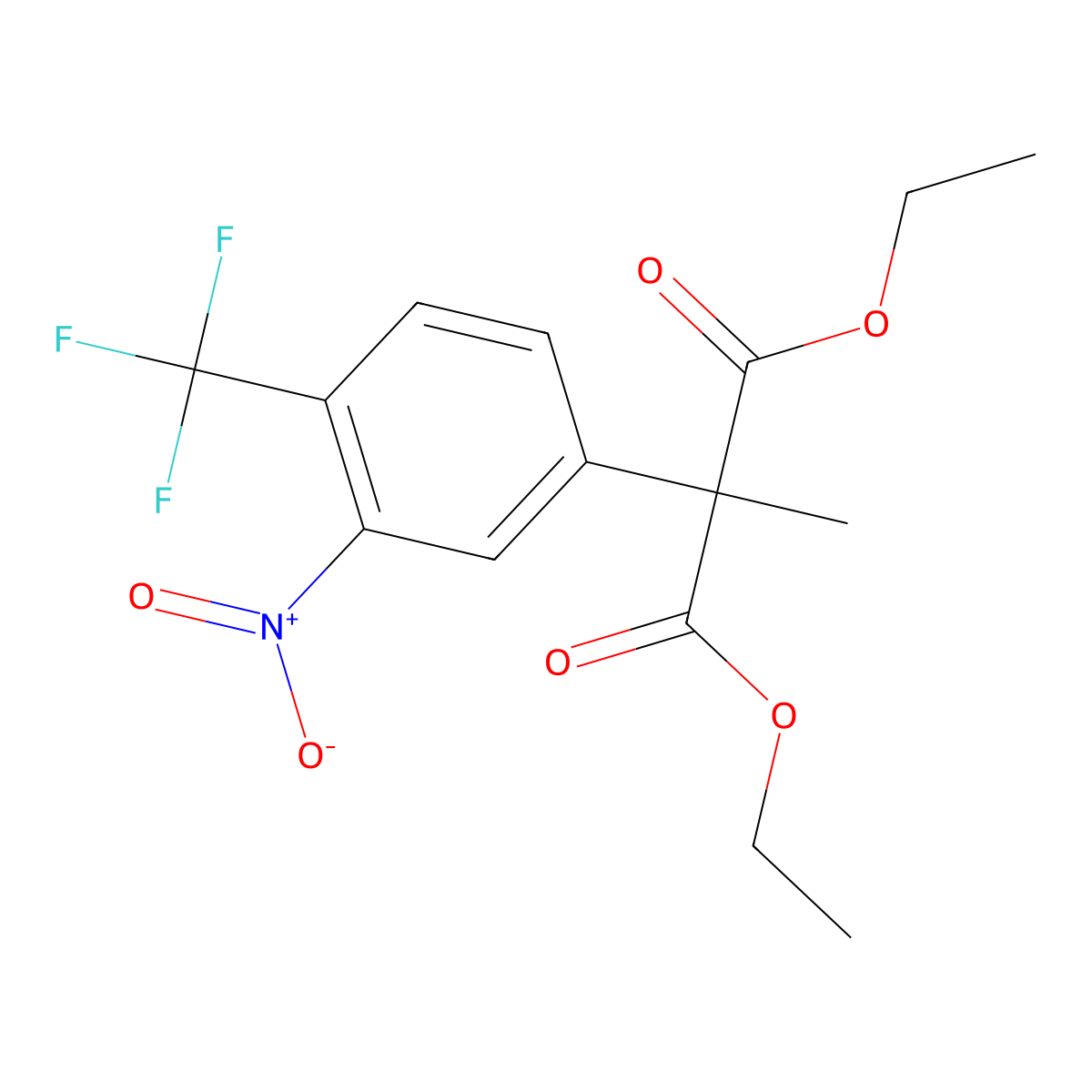 Diethyl 2-methyl-2-(3-nitro-4-(trifluoromethyl)phenyl)malonate molecular structure, CAS 1311254-45-1