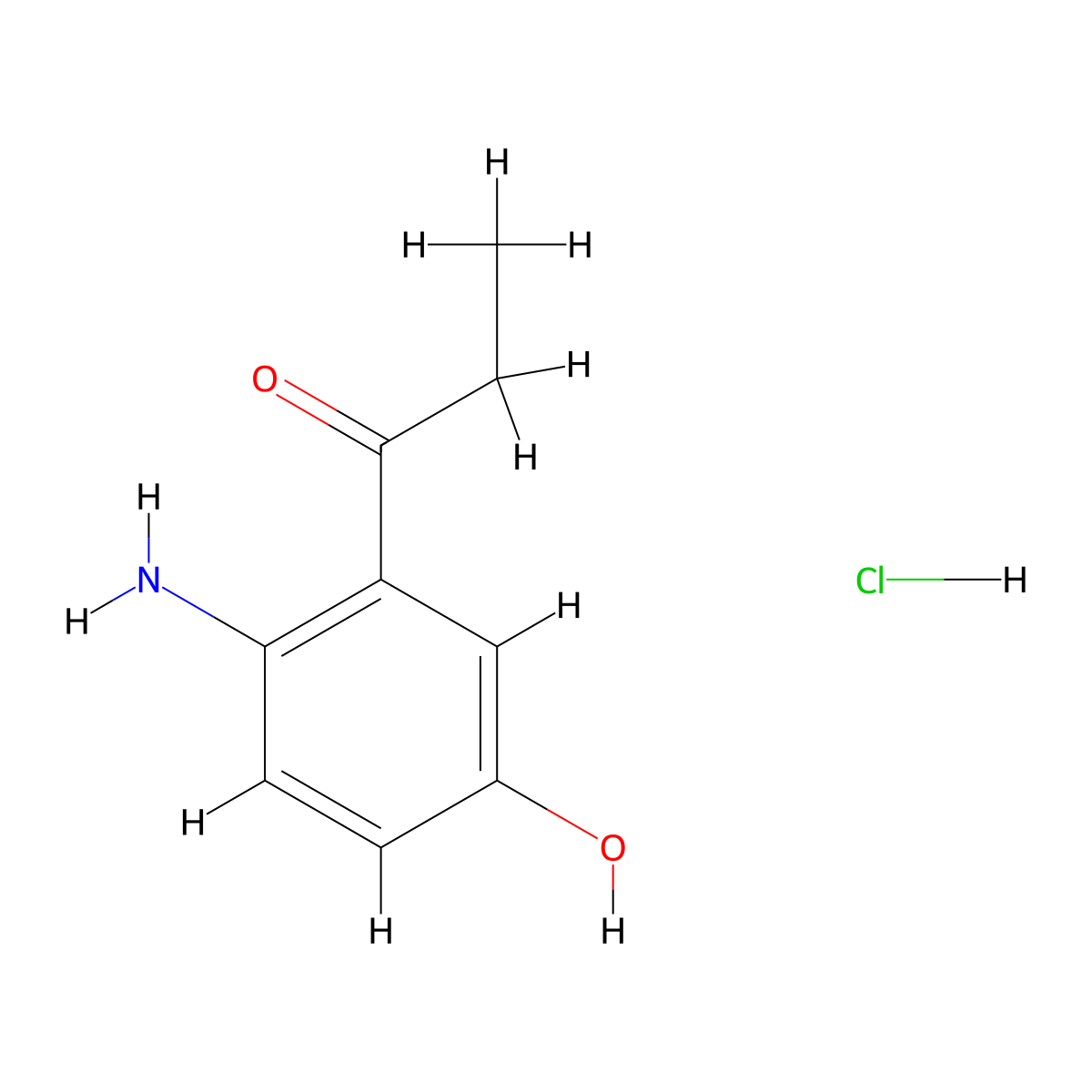 1-(2-Amino-5-hydroxyphenyl)propan-1-one hydrochloride molecular structure, CAS 1311254-46-2