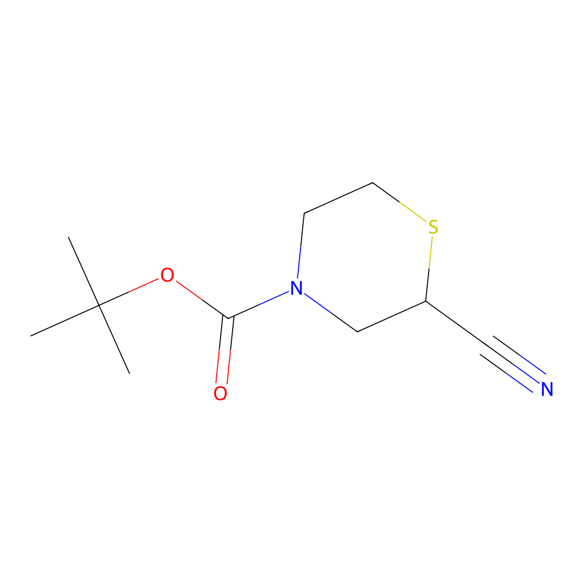 Tert-butyl 2-cyanothiomorpholine-4-carboxylate molecular structure, CAS 1311254-50-8