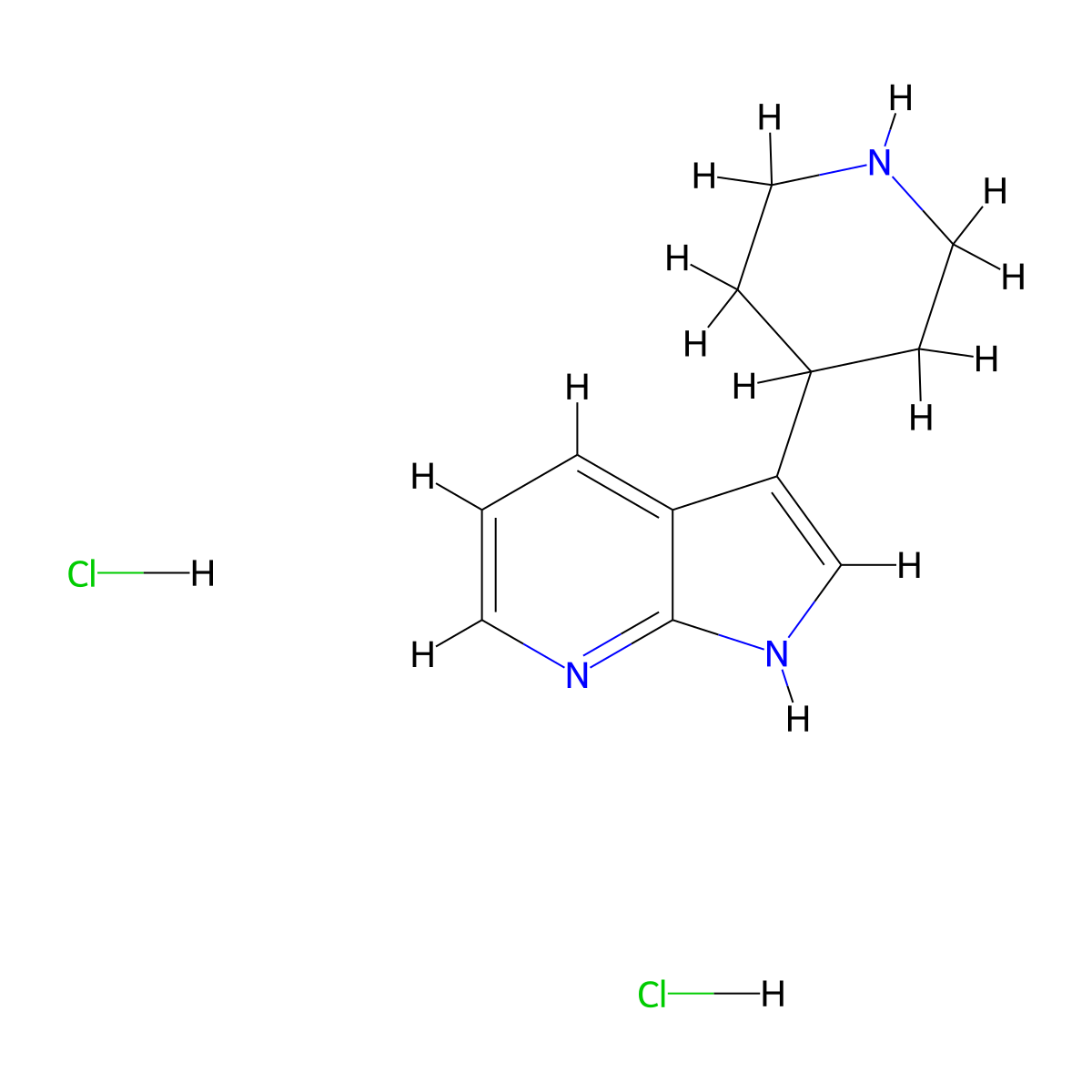 3-(Piperidin-4-yl)-1H-pyrrolo[2,3-b]pyridine dihydrochloride molecular structure, CAS 1311254-52-0
