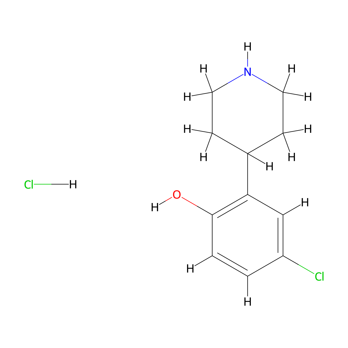 4-Chloro-2-(piperidin-4-yl)phenol hydrochloride molecular structure, CAS 1311254-53-1