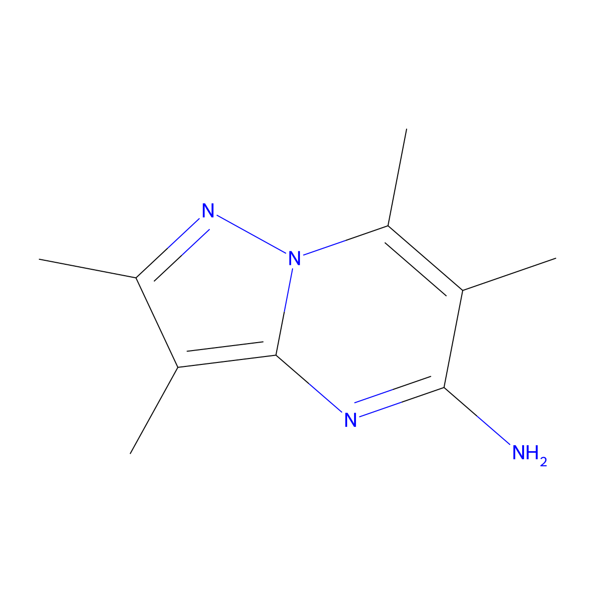 2,3,6,7-Tetramethylpyrazolo[1,5-a]pyrimidin-5-amine molecular structure, CAS 1311254-54-2