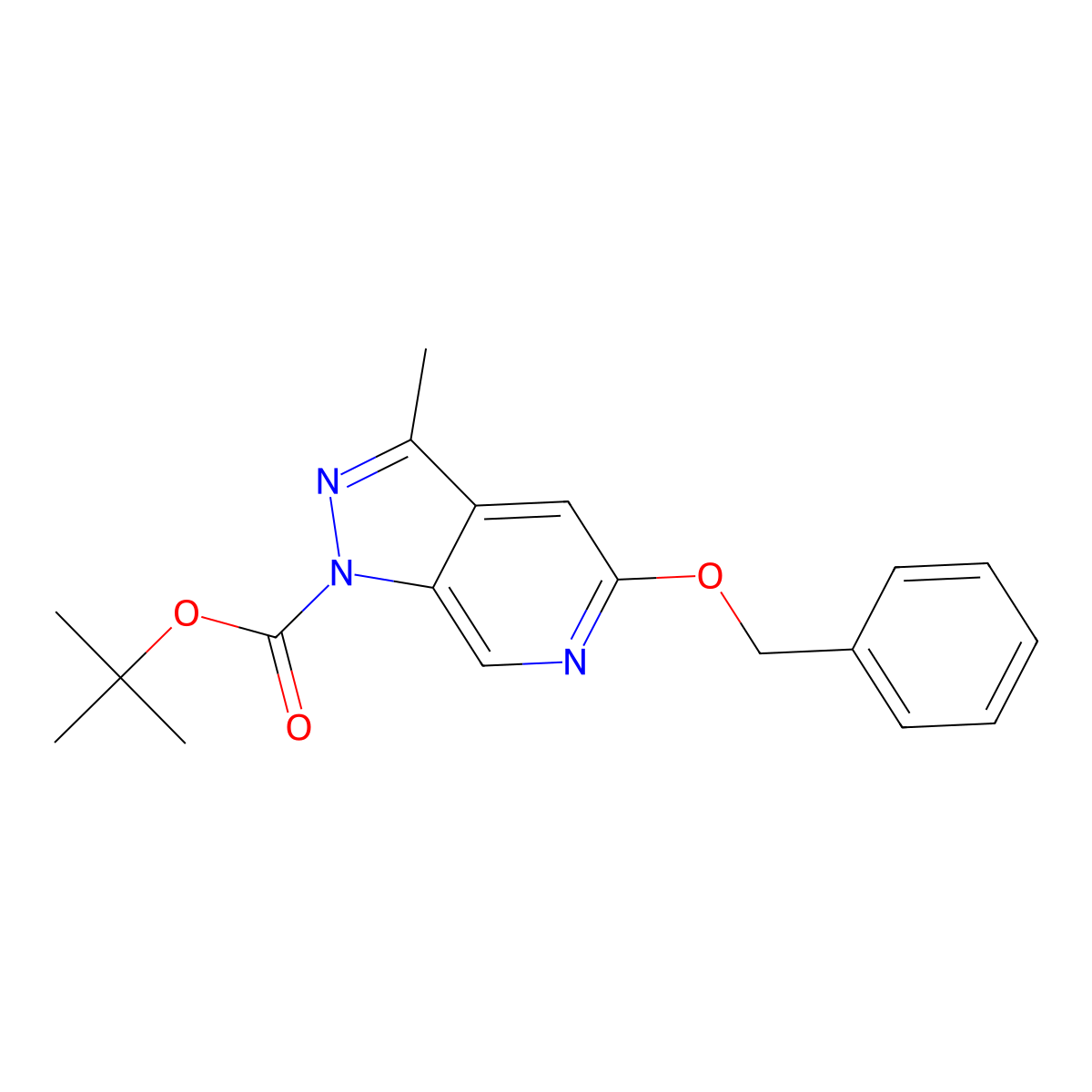 1-Boc-5-(benzyloxy)-3-methyl-1H-pyrazolo[3,4-C]pyridine molecular structure, CAS 1311254-55-3