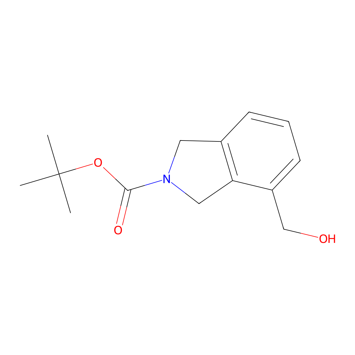 N-Boc-4-(hydroxymethyl)isoindoline molecular structure, CAS 1311254-56-4