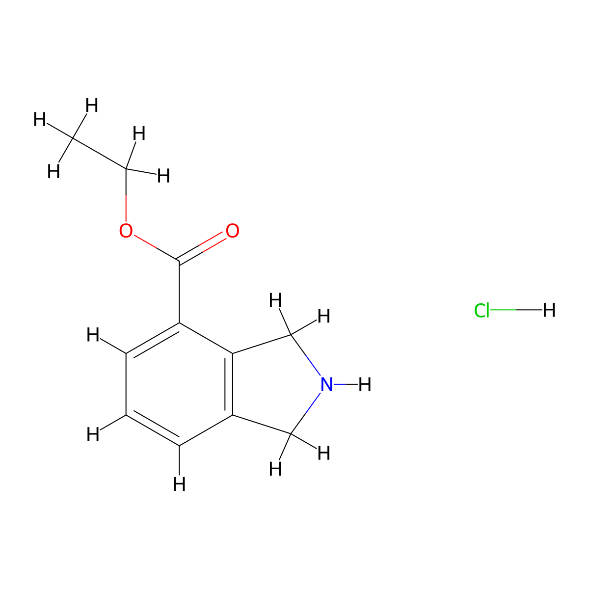 Ethyl isoindoline-4-carboxylate hydrochloride molecular structure, CAS 1311254-57-5